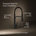 Kohler Tone Semi-professional pull-down kitchen sink faucet with three-function sprayhead