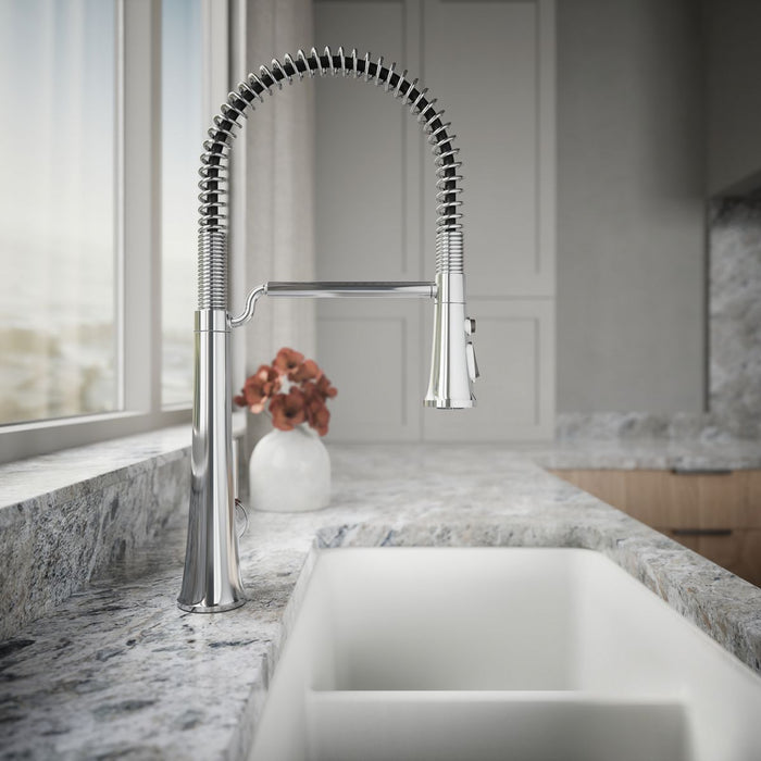 KOHLER K-23765 Tone Semi-professional pull-down kitchen sink faucet with three-function sprayhead