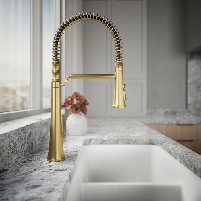 Kohler Tone Semi-professional pull-down kitchen sink faucet with three-function sprayhead