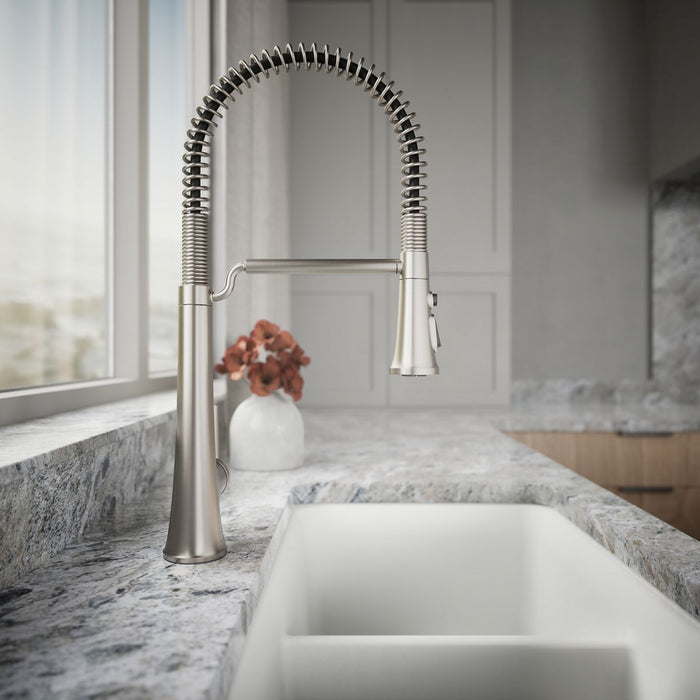 KOHLER K-23765 Tone Semi-professional pull-down kitchen sink faucet with three-function sprayhead