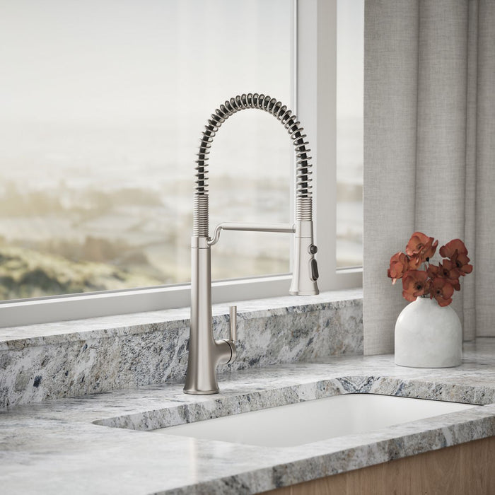 KOHLER K-23765 Tone Semi-professional pull-down kitchen sink faucet with three-function sprayhead