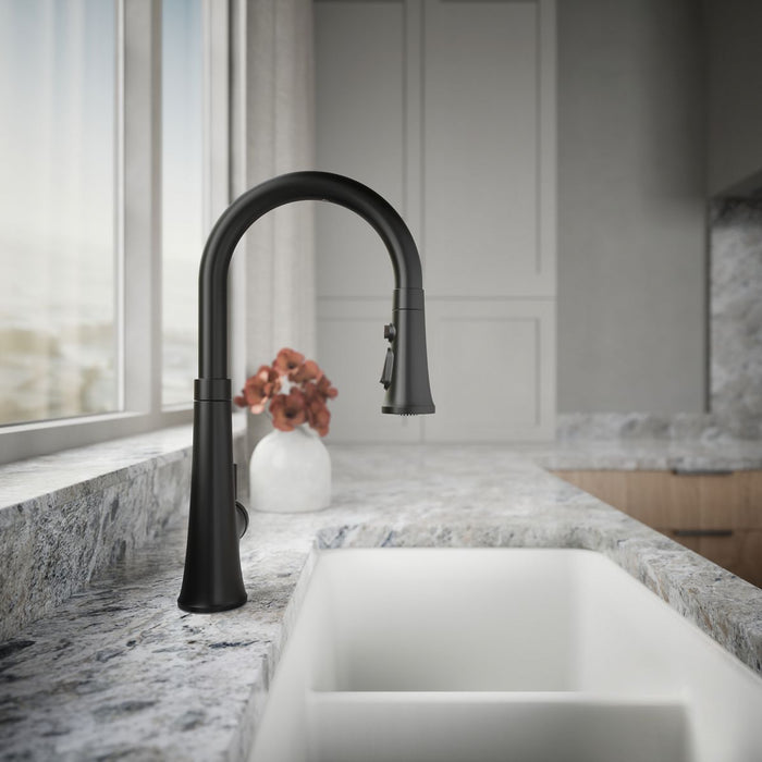 Kohler Tone Touchless pull-down kitchen sink faucet with three-function sprayhead