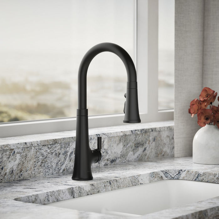 Kohler Tone Touchless pull-down kitchen sink faucet with three-function sprayhead