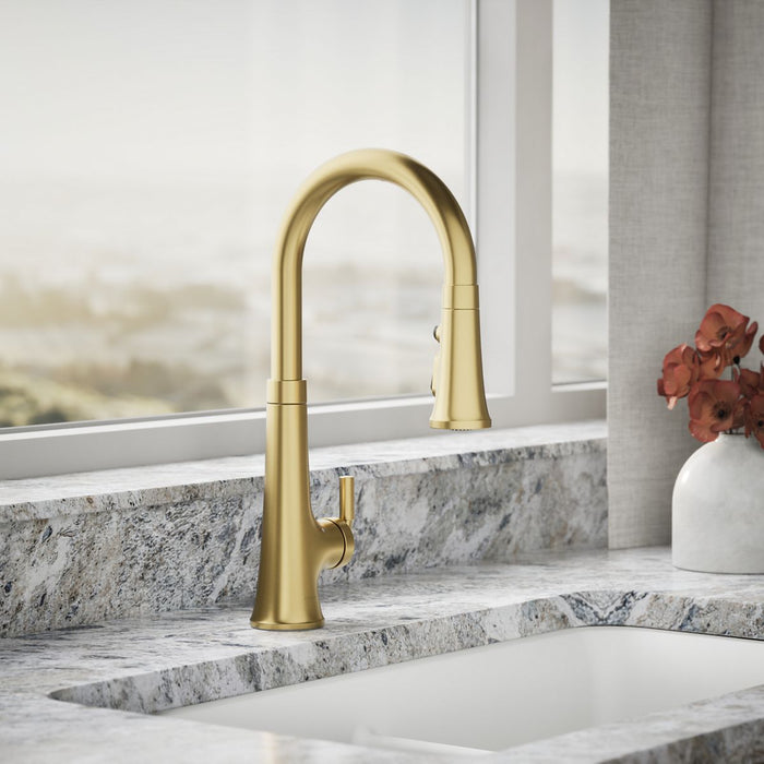 Kohler Tone Touchless pull-down kitchen sink faucet with three-function sprayhead