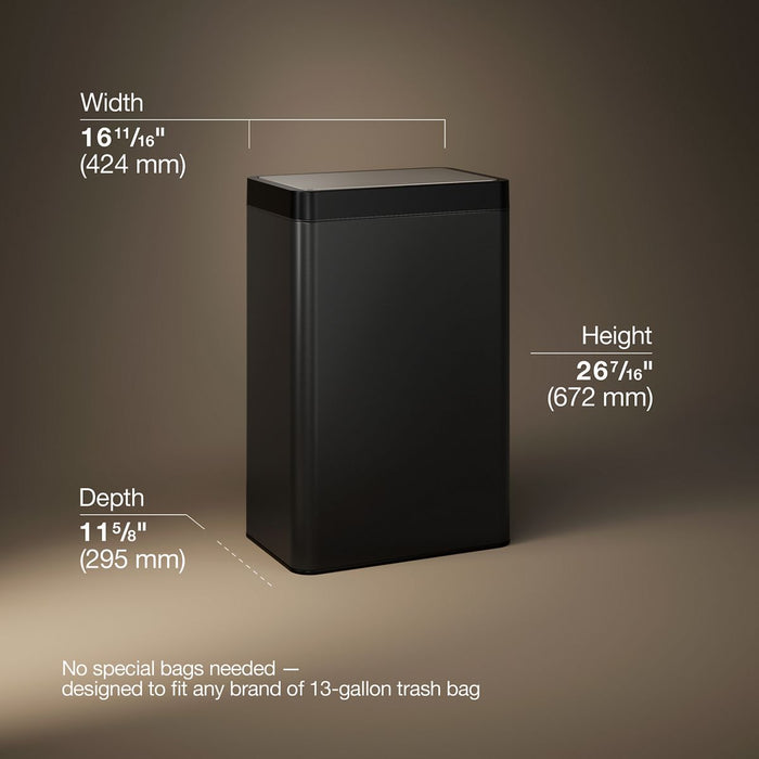 KOHLER K-23825 13-gallon touchless stainless steel trash can