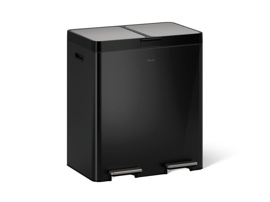 KOHLER K-23828 21.7-gallon stainless steel dual-bin step trash can