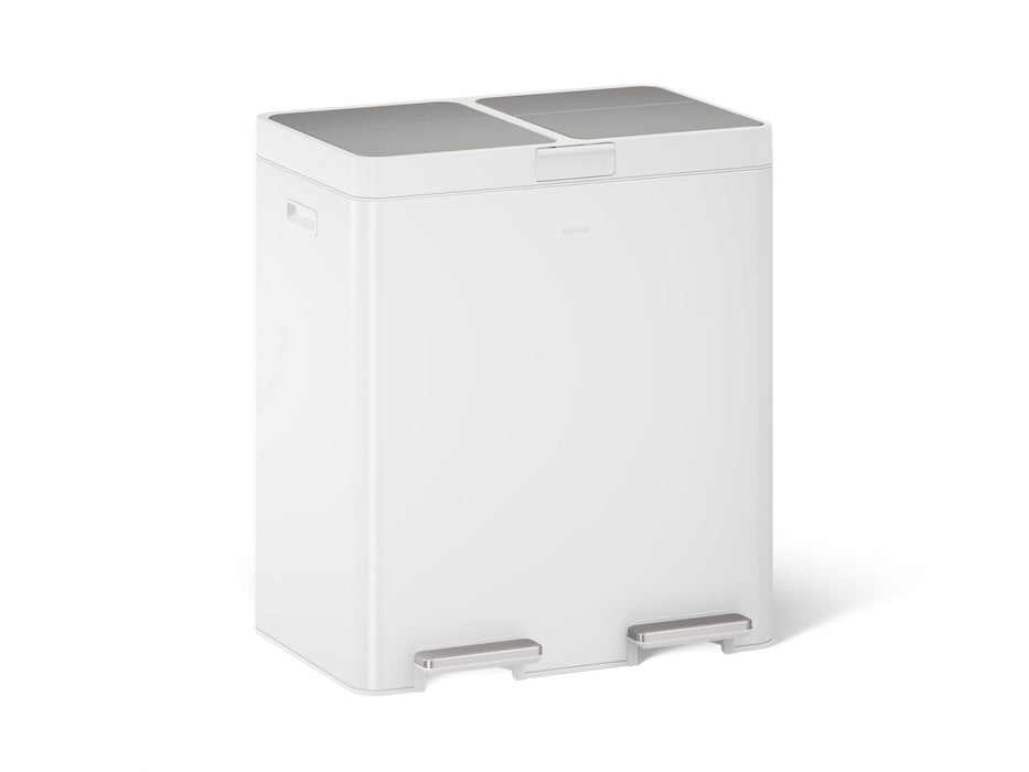 Kohler 21.7-gallon stainless steel dual-bin step trash can