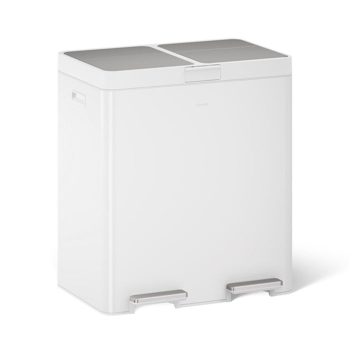 Kohler 21.7-gallon stainless steel dual-bin step trash can