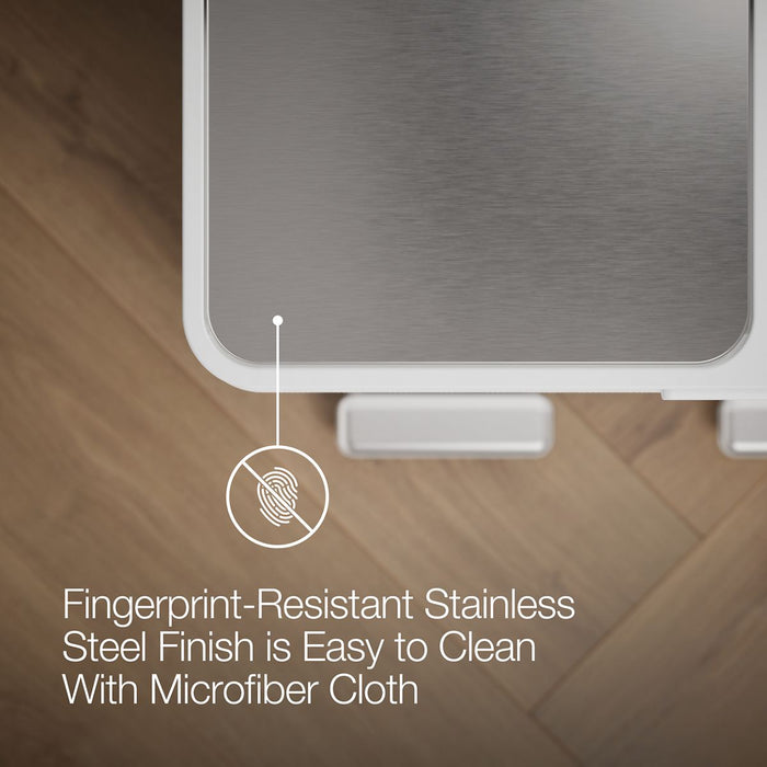 Kohler 21.7-gallon stainless steel dual-bin step trash can