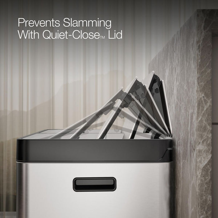 Kohler 21.7-gallon stainless steel dual-bin step trash can