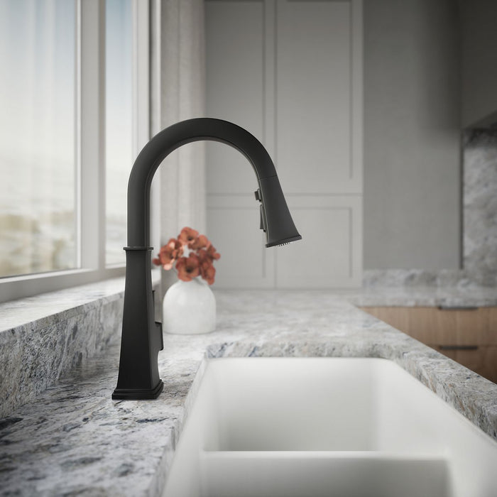 Kohler Riff Pull-down kitchen sink faucet with three-function sprayhead