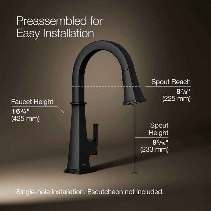 Kohler Riff Pull-down kitchen sink faucet with three-function sprayhead