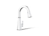 Kohler Riff Pull-down kitchen sink faucet with three-function sprayhead