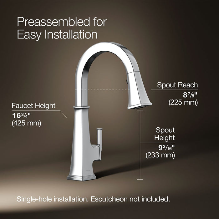 Kohler Riff Pull-down kitchen sink faucet with three-function sprayhead