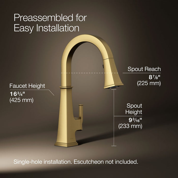 Kohler Riff Pull-down kitchen sink faucet with three-function sprayhead