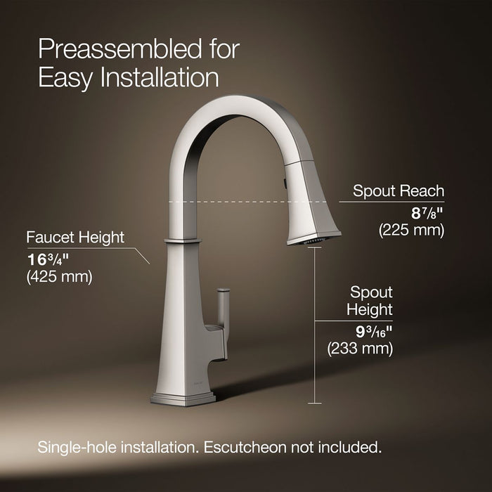 KOHLER K-23830 Riff Pull-down kitchen sink faucet with three-function sprayhead