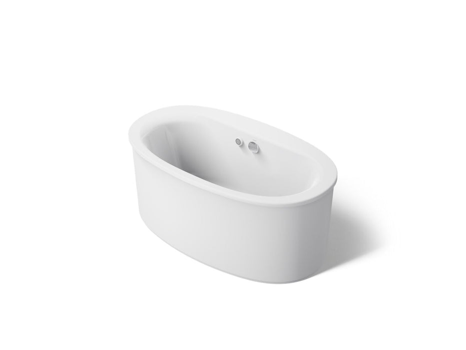 KOHLER K-24001-W1 Sunstruck 60" x 34" freestanding bath with Bask heated surface and straight shroud
