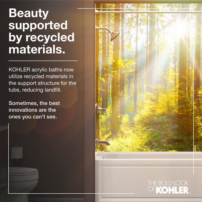 KOHLER K-24002 Sunstruck 60" x 34" Freestanding Bath with Fluted Shroud