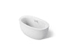 KOHLER K-24002-W1 Sunstruck 60" x 34" freestanding bath with Bask heated surface and fluted shroud