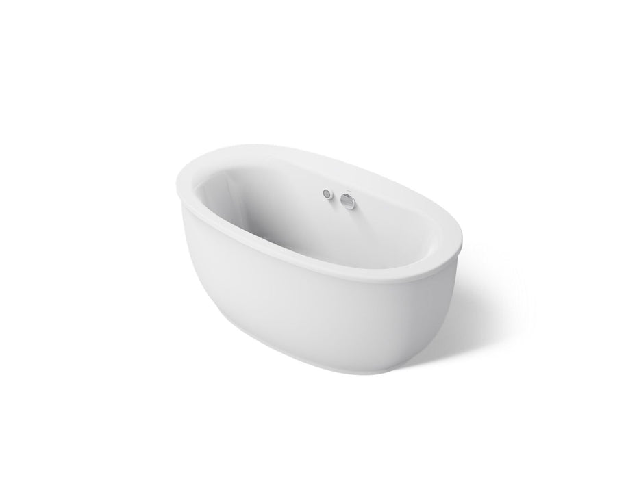 KOHLER K-24002-W1 Sunstruck 60" x 34" freestanding bath with Bask heated surface and fluted shroud