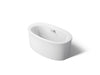 KOHLER K-24008-GH Sunstruck 60-1/2" x 34-1/2" freestanding Heated BubbleMassage air bath with straight shroud