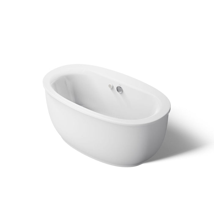 KOHLER K-24009-GH Sunstruck 60-1/2" x 34-1/2" freestanding Heated BubbleMassage air bath with fluted shroud
