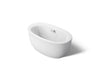 KOHLER K-24009-GH Sunstruck 60-1/2" x 34-1/2" freestanding Heated BubbleMassage air bath with fluted shroud
