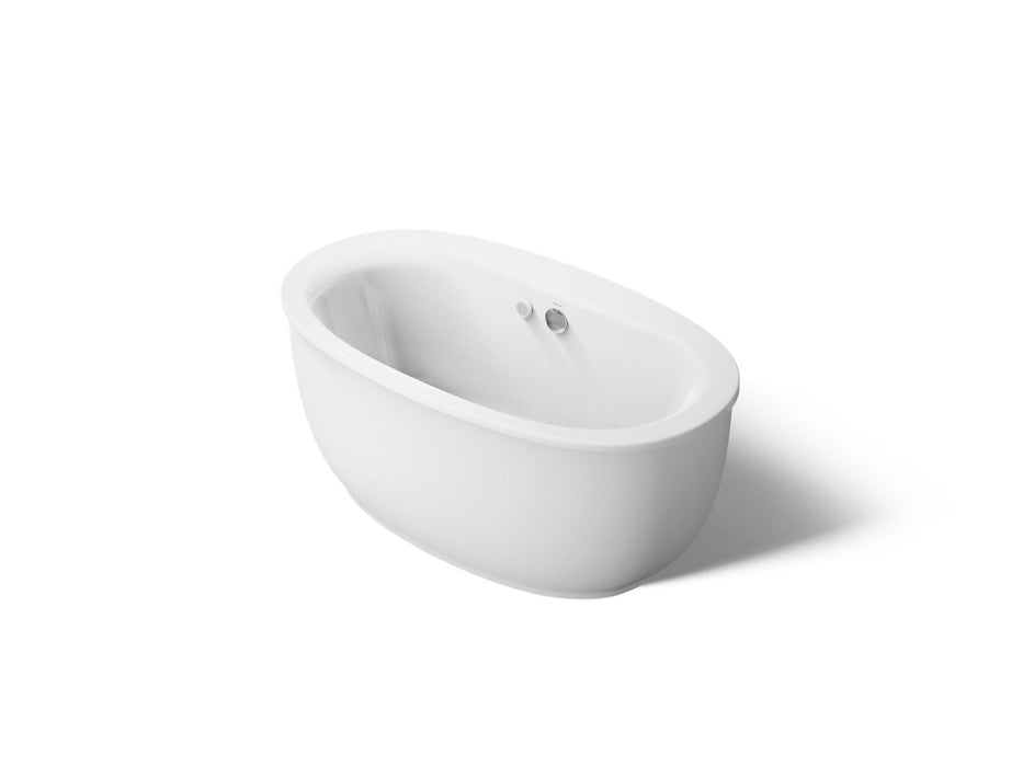 KOHLER K-24009-GH Sunstruck 60-1/2" x 34-1/2" freestanding Heated BubbleMassage air bath with fluted shroud