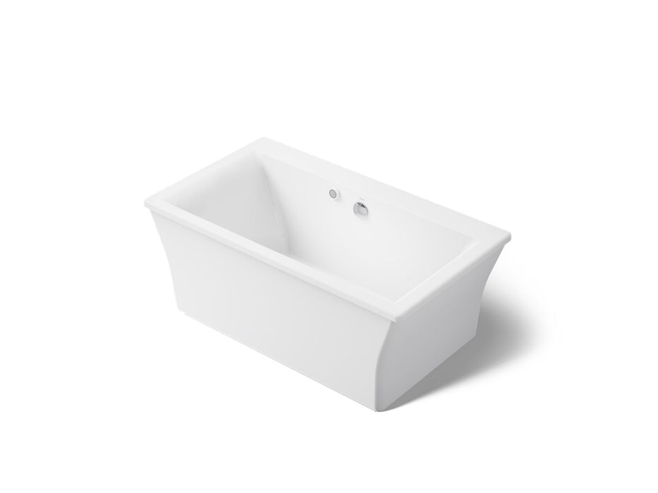 KOHLER K-24011-W1 Stargaze 60" x 34" freestanding bath with Bask heated surface and fluted shroud