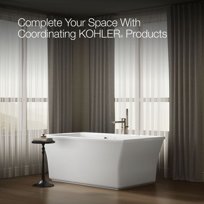 Kohler Stargaze 60" x 34" freestanding bath with Bask heated surface and fluted shroud