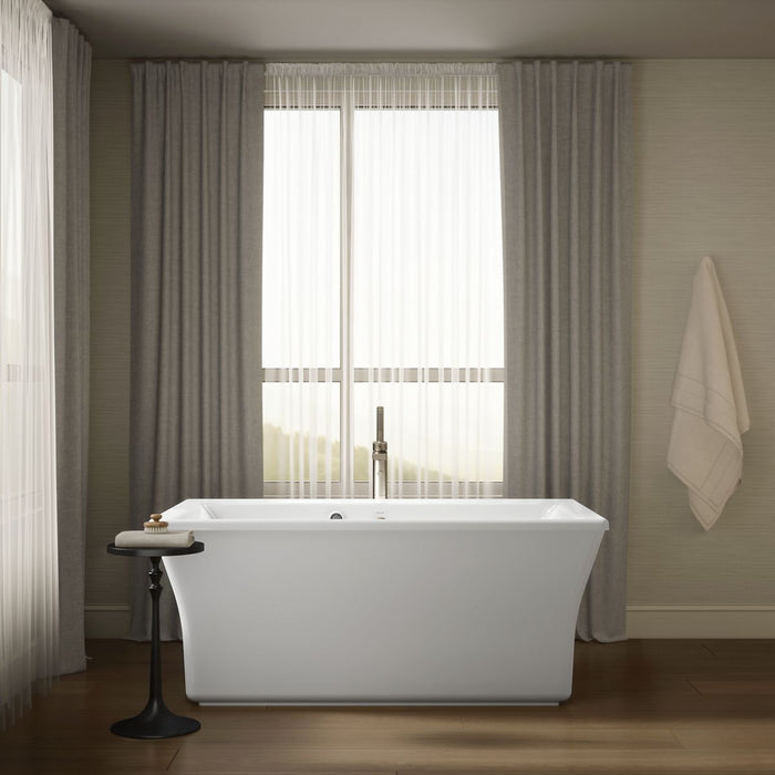 Kohler Stargaze 60" x 34" freestanding bath with Bask heated surface and fluted shroud
