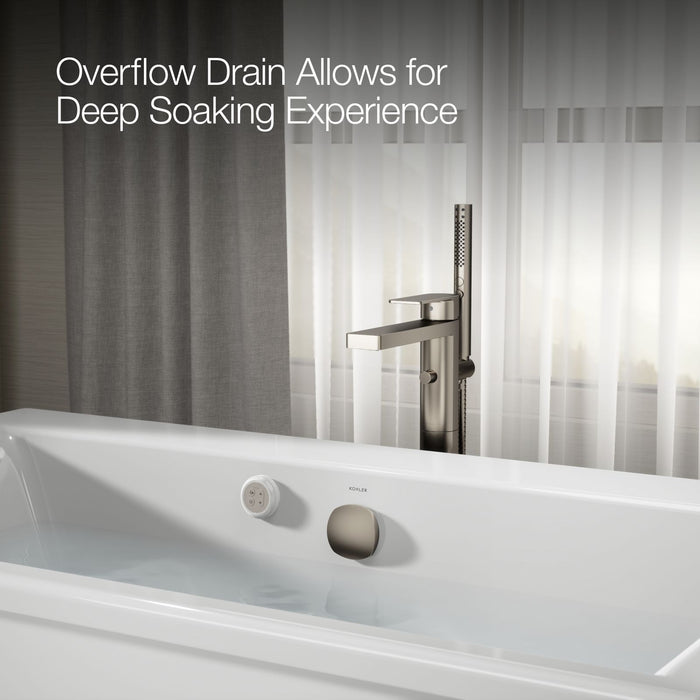 KOHLER K-24019-GH Stargaze 60" x 34" freestanding Heated BubbleMassage air bath with fluted shroud