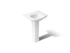 KOHLER K-24050-4 Kelston 23-3/4" rectangular pedestal bathroom sink, white