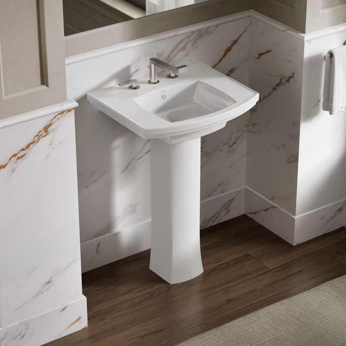 KOHLER K-24051-8 Kelston 23-3/4" rectangular pedestal bathroom sink