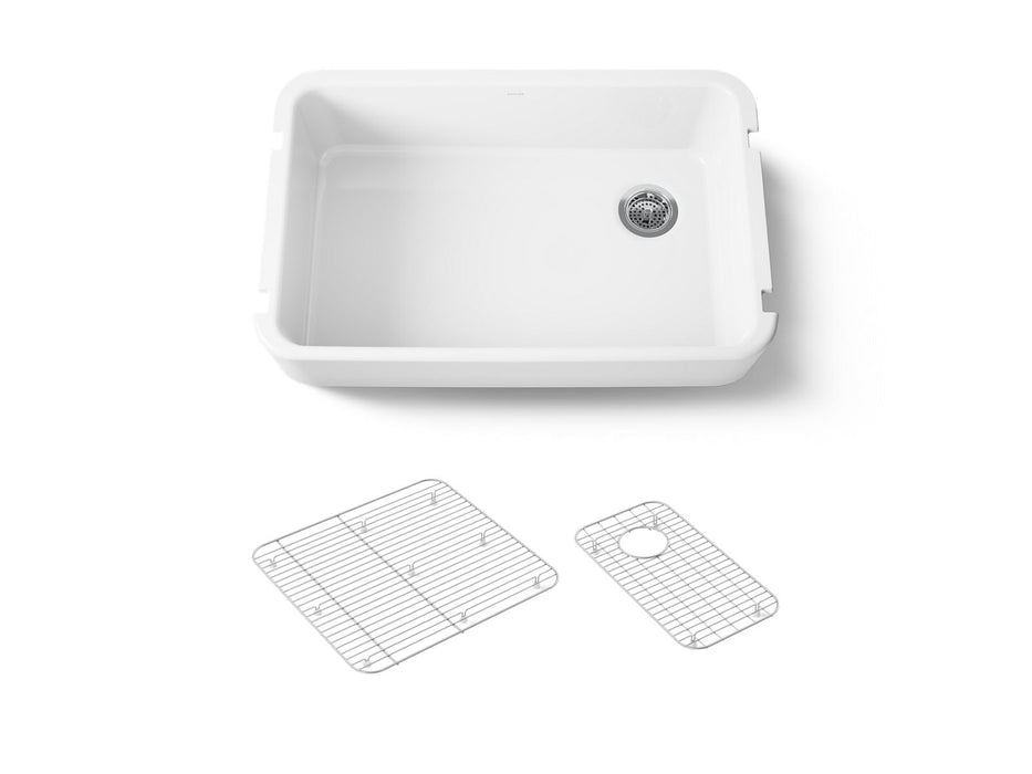 KOHLER K-24268 Ironridge 34" undermount single-bowl farmhouse kitchen sink