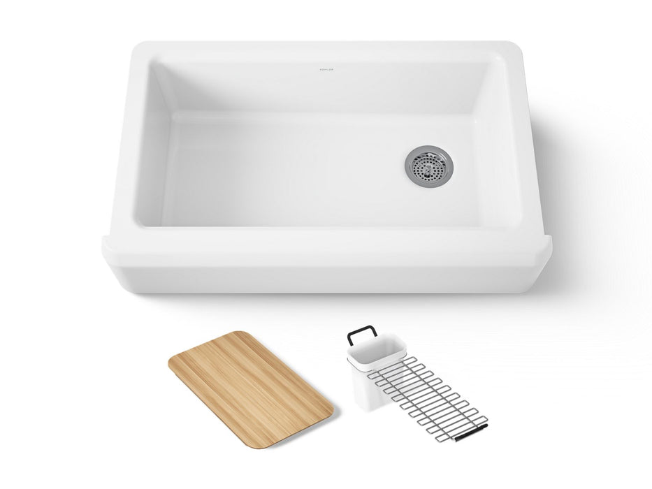KOHLER K-24564 Riverby 35-3/4" undermount single-bowl farmhouse workstation kitchen sink