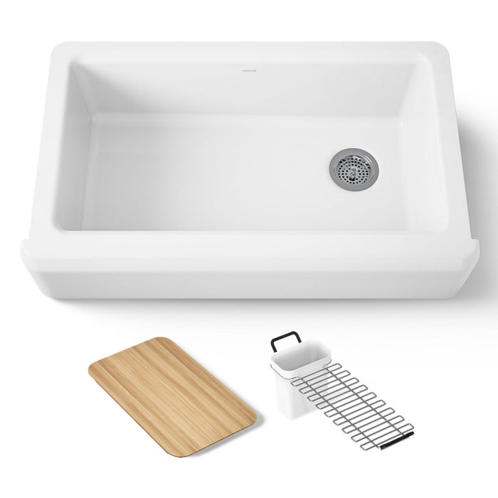 Kohler Riverby 35-3/4" undermount single-bowl farmhouse workstation kitchen sink