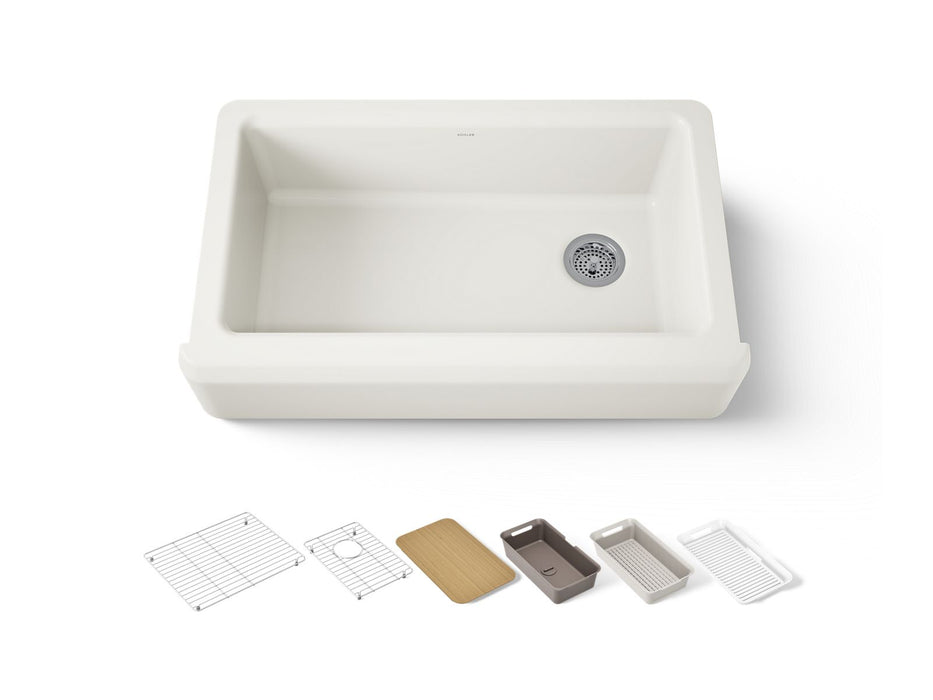 KOHLER K-24564-PC Riverby 35-3/4" undermount single-bowl farmhouse workstation kitchen sink