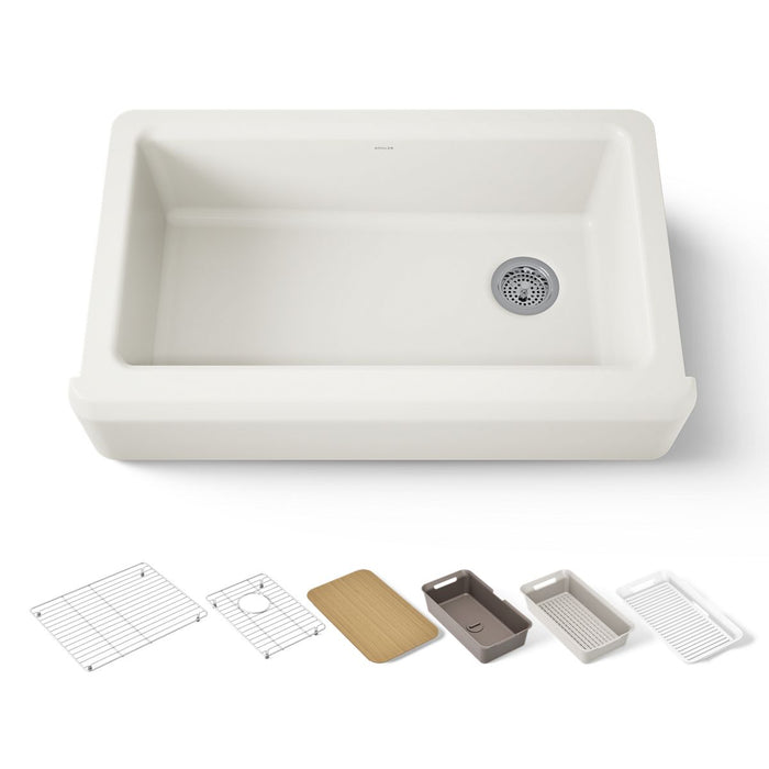 KOHLER K-24564-PC Riverby 35-3/4" undermount single-bowl farmhouse workstation kitchen sink