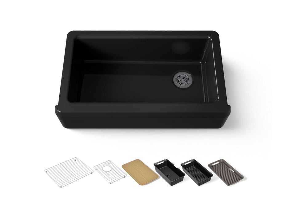 Kohler Riverby 35-3/4" undermount single-bowl farmhouse workstation kitchen sink