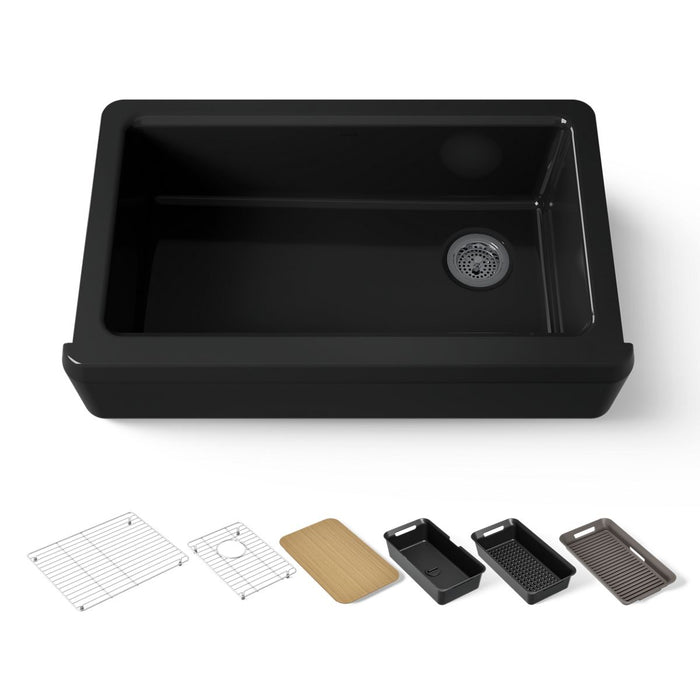 KOHLER K-24564-PC Riverby 35-3/4" undermount single-bowl farmhouse workstation kitchen sink