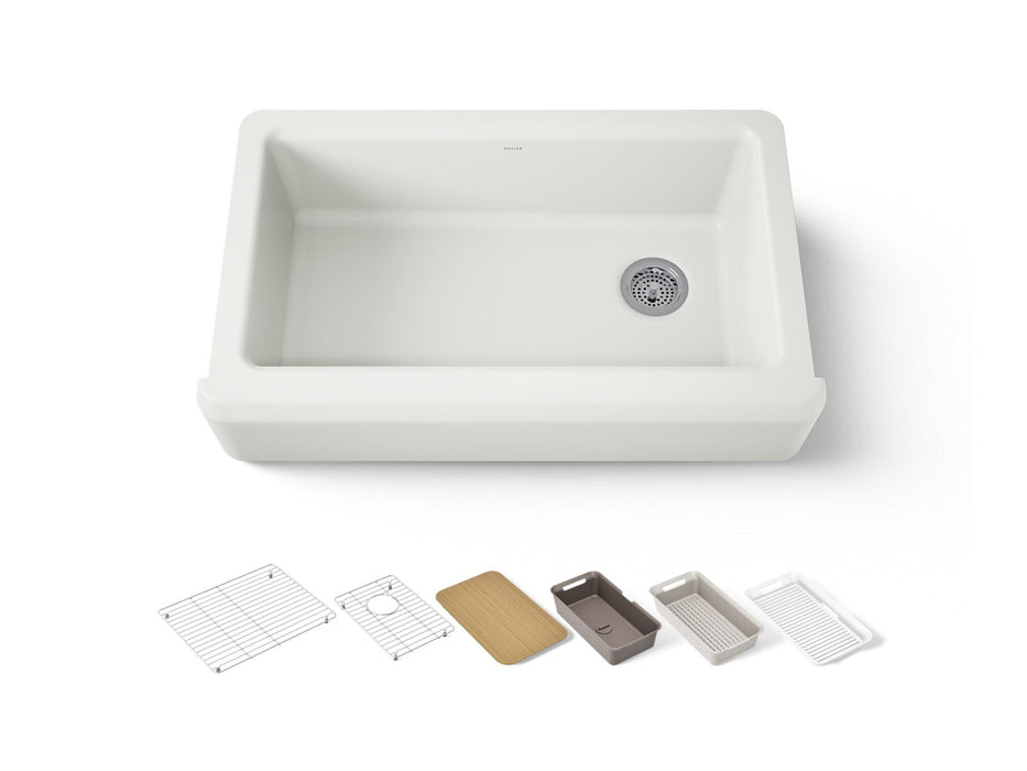 KOHLER K-24564-PC Riverby 35-3/4" undermount single-bowl farmhouse workstation kitchen sink
