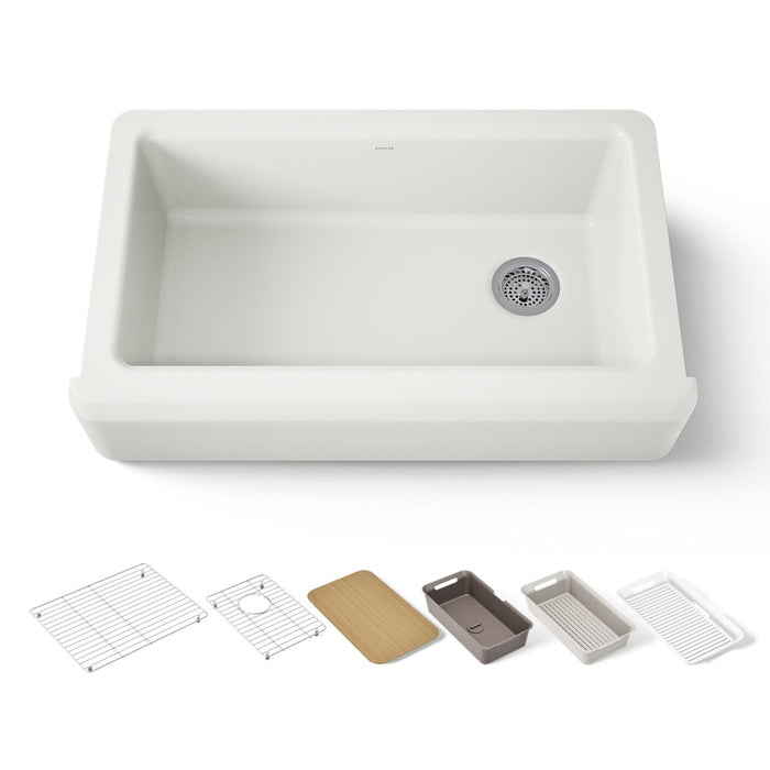 KOHLER K-24564-PC Riverby 35-3/4" undermount single-bowl farmhouse workstation kitchen sink