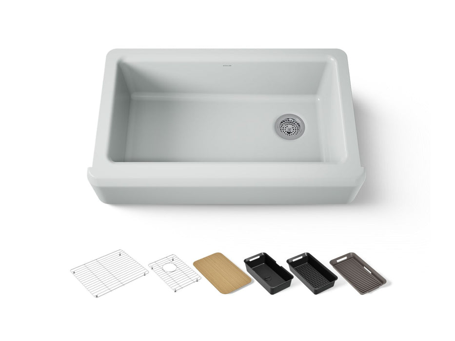 KOHLER K-24564-PC Riverby 35-3/4" undermount single-bowl farmhouse workstation kitchen sink