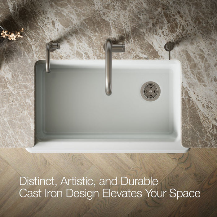 KOHLER K-24564-PC Riverby 35-3/4" undermount single-bowl farmhouse workstation kitchen sink