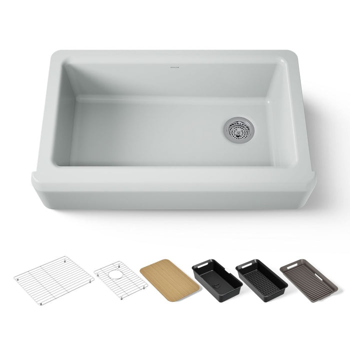 KOHLER K-24564-PC Riverby 35-3/4" undermount single-bowl farmhouse workstation kitchen sink