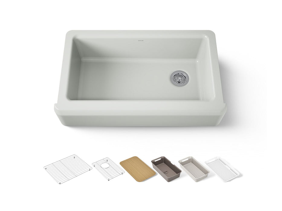 KOHLER K-24564-PC Riverby 35-3/4" undermount single-bowl farmhouse workstation kitchen sink