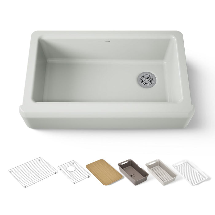 KOHLER K-24564-PC Riverby 35-3/4" undermount single-bowl farmhouse workstation kitchen sink