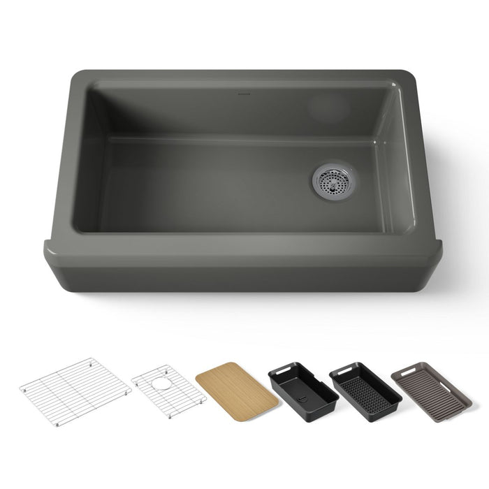 Kohler Riverby 35-3/4" undermount single-bowl farmhouse workstation kitchen sink