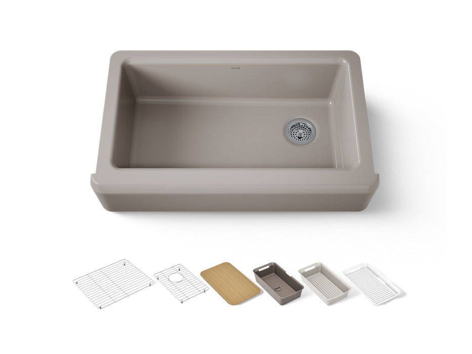KOHLER K-24564-PC Riverby 35-3/4" undermount single-bowl farmhouse workstation kitchen sink